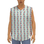 Red And Blue DNA Pattern Print Sleeveless Baseball Jersey