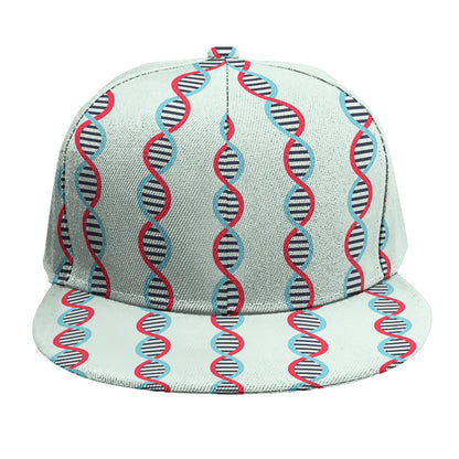 Red And Blue DNA Pattern Print Snapback Cap