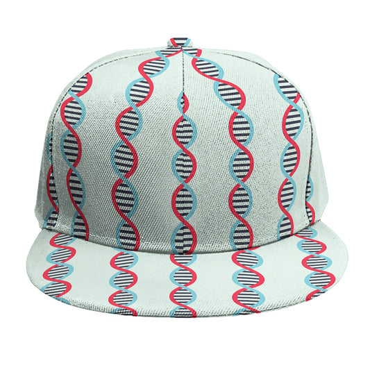 Red And Blue DNA Pattern Print Snapback Cap