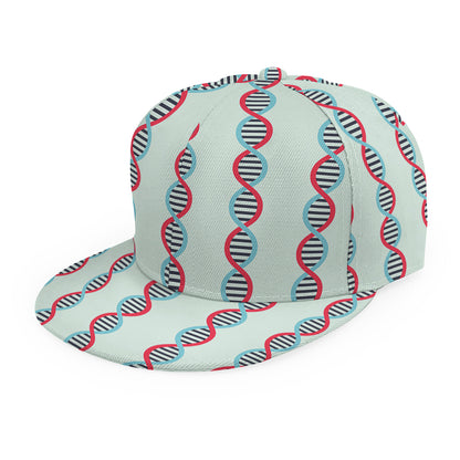 Red And Blue DNA Pattern Print Snapback Cap
