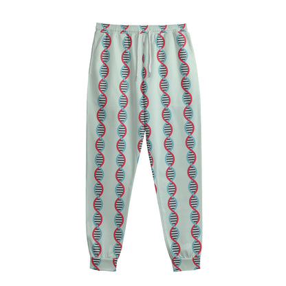 Red And Blue DNA Pattern Print Sweatpants