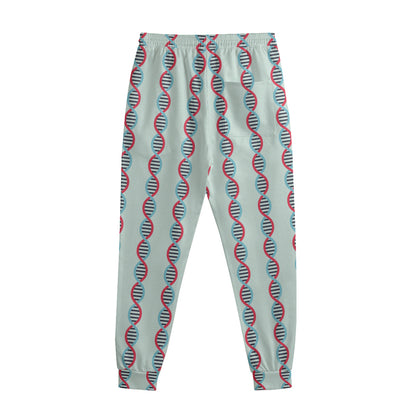 Red And Blue DNA Pattern Print Sweatpants