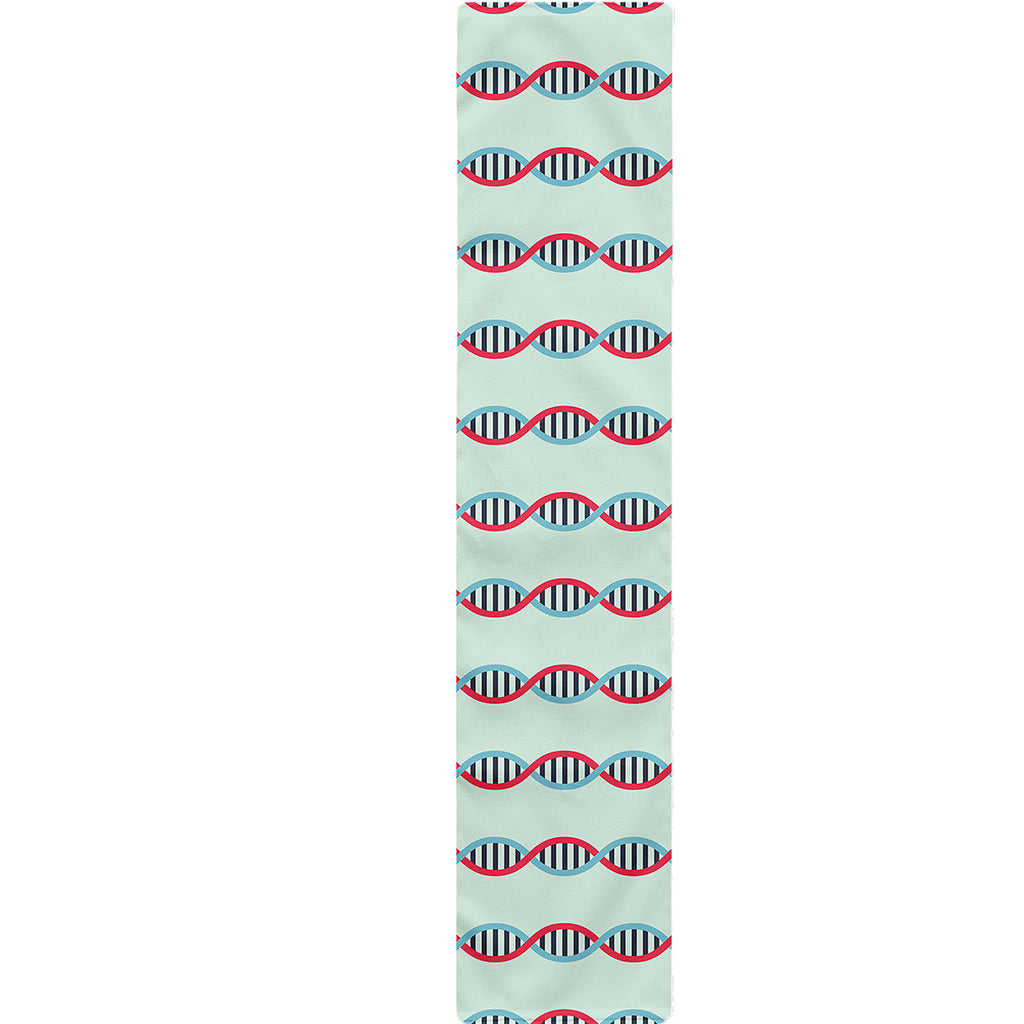 Red And Blue DNA Pattern Print Table Runner