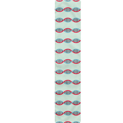 Red And Blue DNA Pattern Print Table Runner