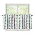 Red And Blue DNA Pattern Print Tier Curtains