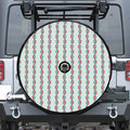 Red And Blue DNA Pattern Print Tire Cover With Camera Hole