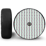 Red And Blue DNA Pattern Print Tire Cover With Camera Hole