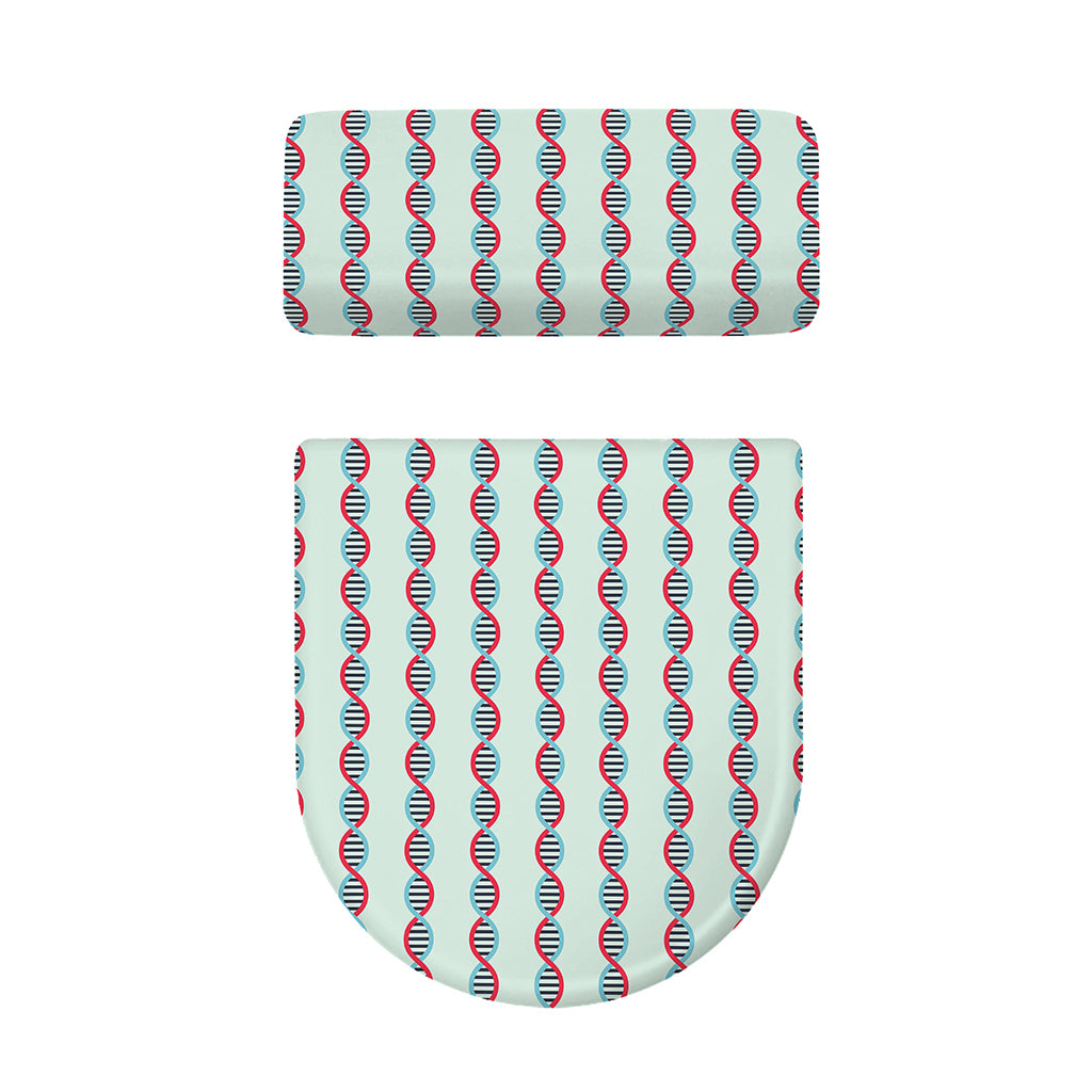 Red And Blue DNA Pattern Print Toilet Lid And Tank Cover Set