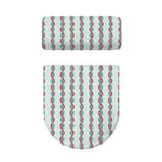Red And Blue DNA Pattern Print Toilet Lid And Tank Cover Set