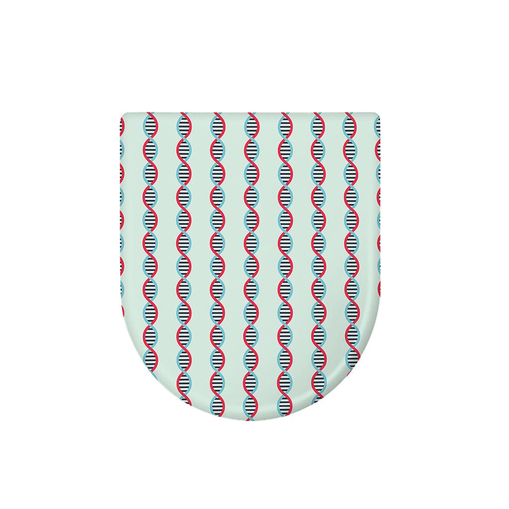 Red And Blue DNA Pattern Print Toilet Lid Cover