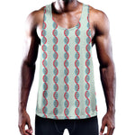 Red And Blue DNA Pattern Print Training Tank Top