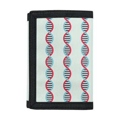 Red And Blue DNA Pattern Print Trifold Wallet