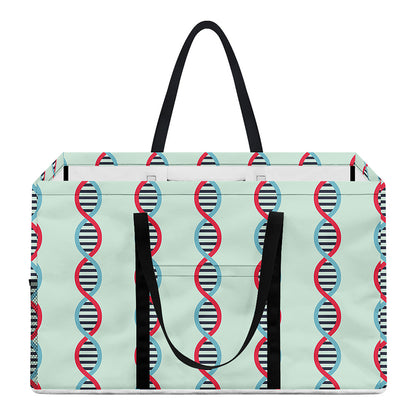 Red And Blue DNA Pattern Print Utility Tote Bag