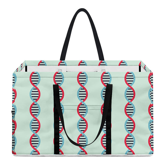 Red And Blue DNA Pattern Print Utility Tote Bag