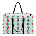 Red And Blue DNA Pattern Print Utility Tote Bag