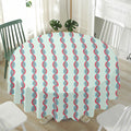 Red And Blue DNA Pattern Print Waterproof Round Tablecloth