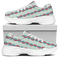 Red And Blue DNA Pattern Print White Chunky Shoes