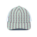 Red And Blue DNA Pattern Print White Mesh Trucker Hat