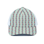 Red And Blue DNA Pattern Print White Mesh Trucker Cap