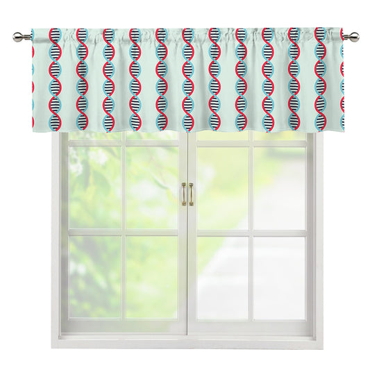 Red And Blue DNA Pattern Print Window Valance