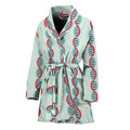 Red And Blue DNA Pattern Print Women's Bathrobe