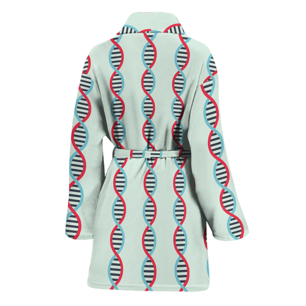 Red And Blue DNA Pattern Print Women's Bathrobe