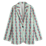 Red And Blue DNA Pattern Print Women's Blazer