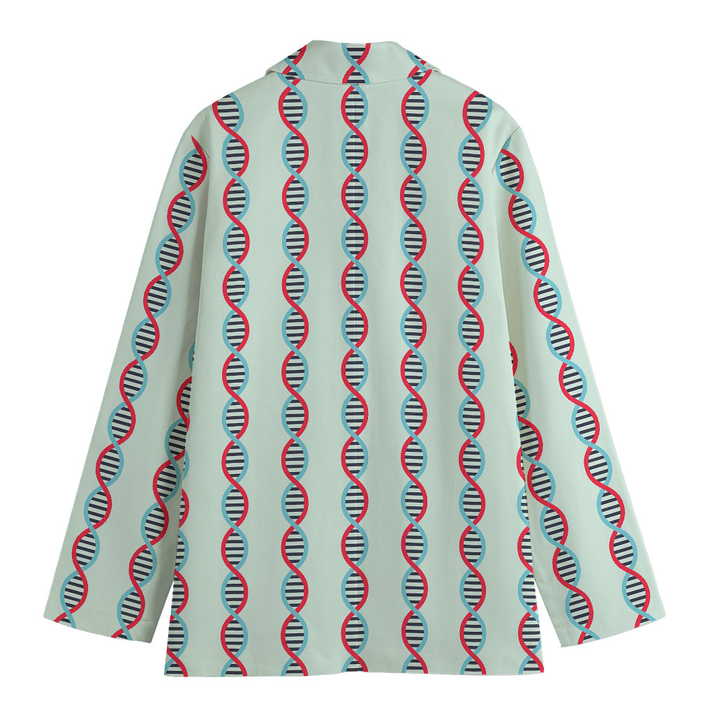 Red And Blue DNA Pattern Print Women's Blazer