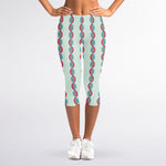 Red And Blue DNA Pattern Print Women's Capri Leggings