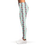 Red And Blue DNA Pattern Print Women's Leggings