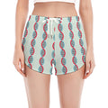 Red And Blue DNA Pattern Print Women's Split Running Shorts