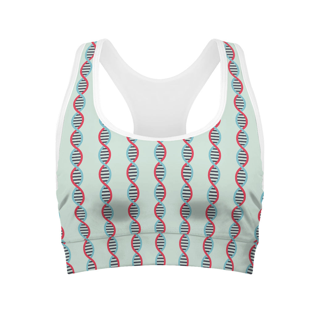Red And Blue DNA Pattern Print Women's Sports Bra