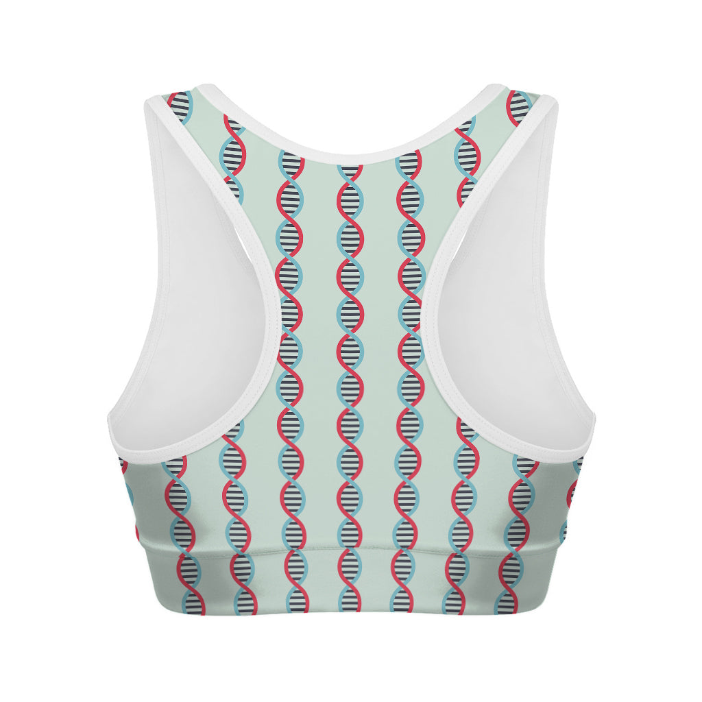 Red And Blue DNA Pattern Print Women's Sports Bra
