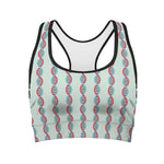 Red And Blue DNA Pattern Print Women's Sports Bra