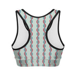 Red And Blue DNA Pattern Print Women's Sports Bra