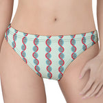 Red And Blue DNA Pattern Print Women's Thong