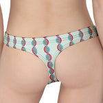 Red And Blue DNA Pattern Print Women's Thong