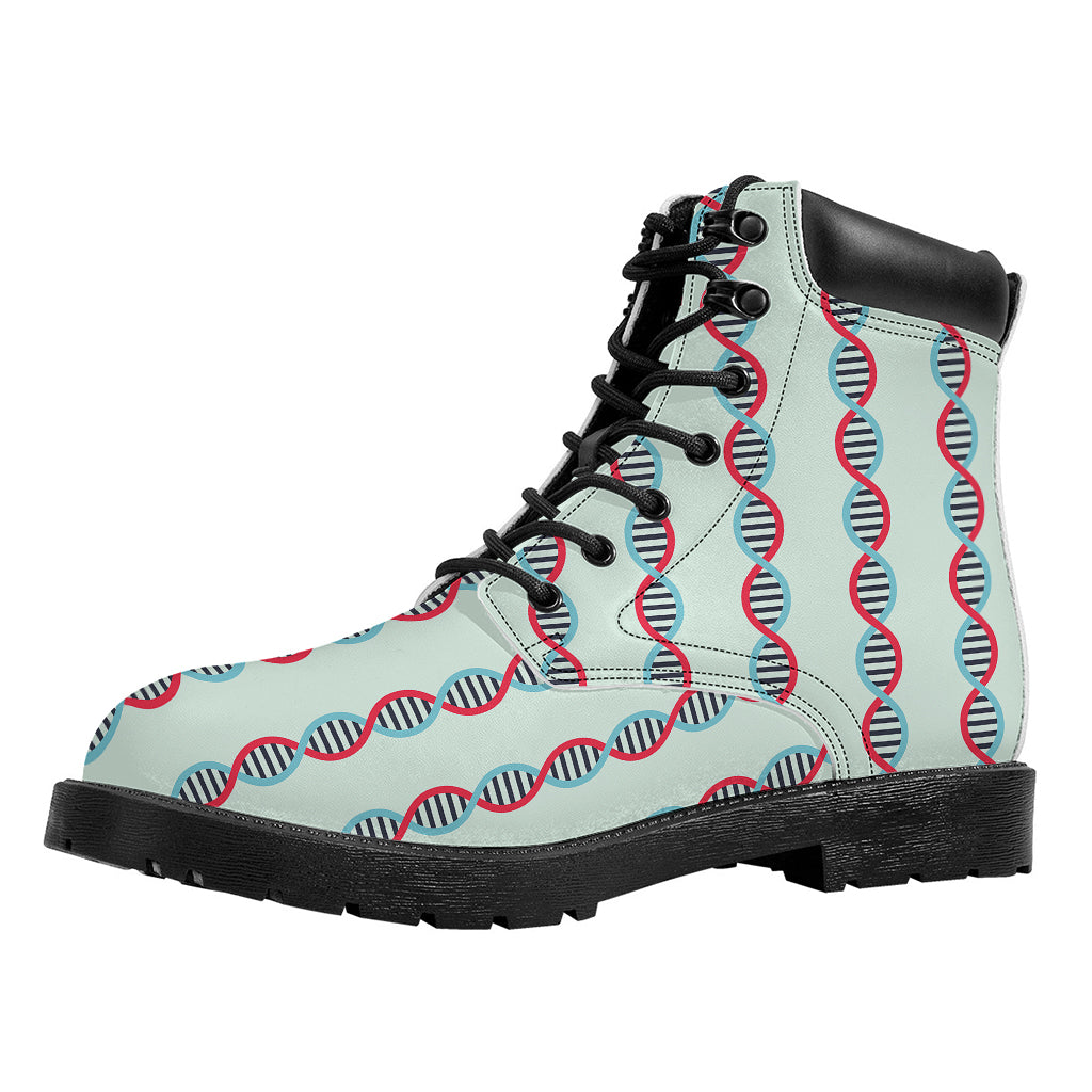 Red And Blue DNA Pattern Print Work Boots