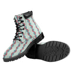 Red And Blue DNA Pattern Print Work Boots