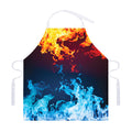 Red And Blue Fire Print Adjustable Apron