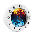 Red And Blue Fire Print Alarm Clock