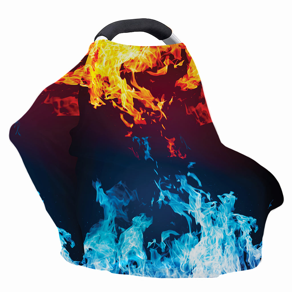 Red And Blue Fire Print Baby Seat Cover