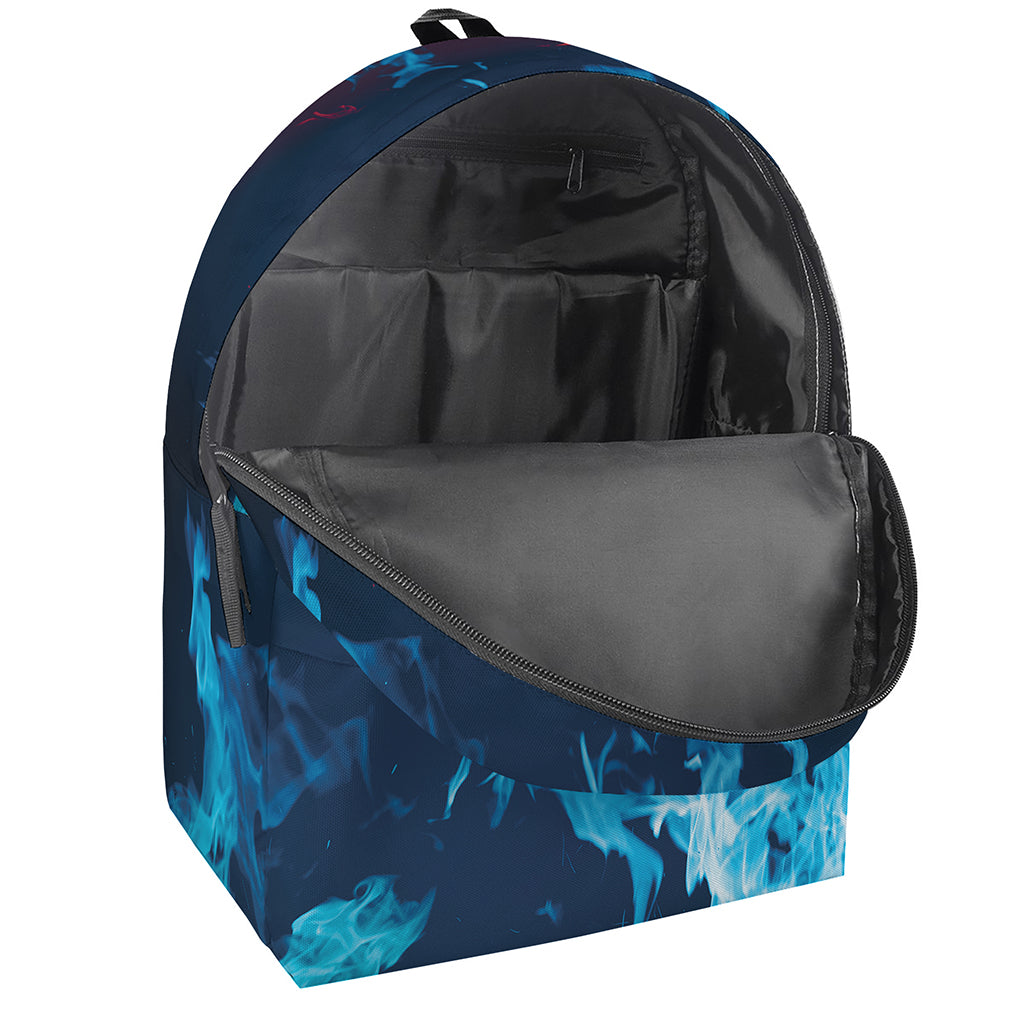 Red And Blue Fire Print Backpack
