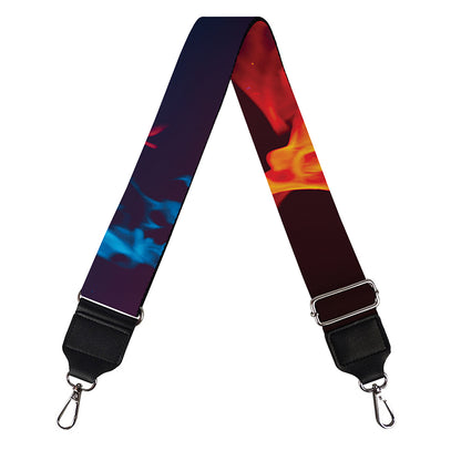 Red And Blue Fire Print Bag Strap