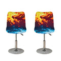 Red And Blue Fire Print Bar Stool Covers