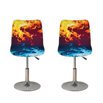 Red And Blue Fire Print Bar Stool Covers