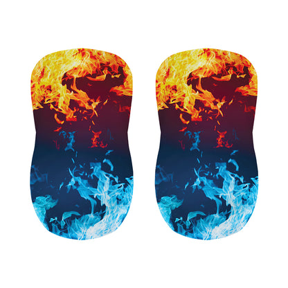 Red And Blue Fire Print Bar Stool Covers
