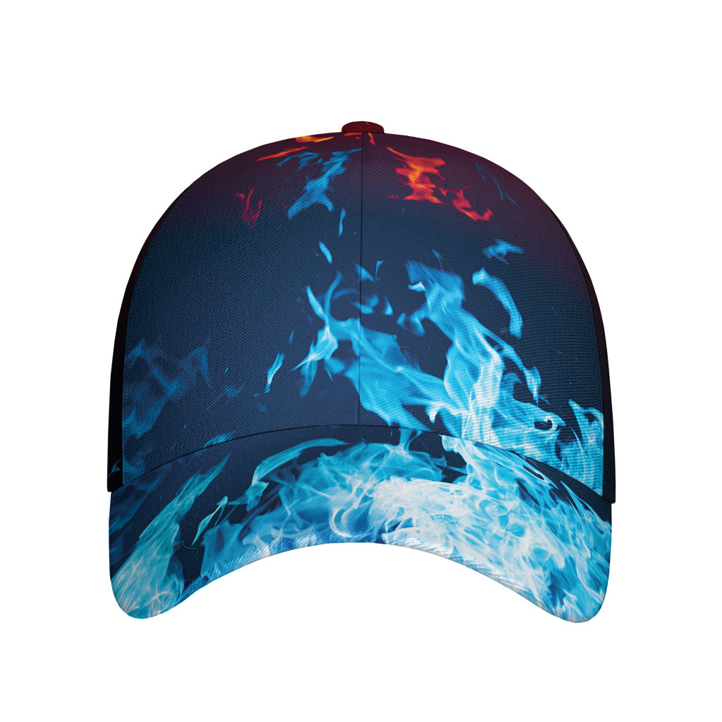 Red And Blue Fire Print Baseball Cap