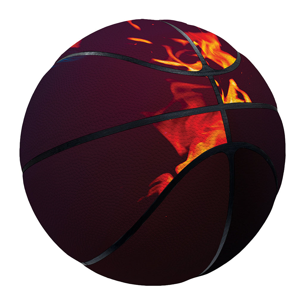 Red And Blue Fire Print Basketball