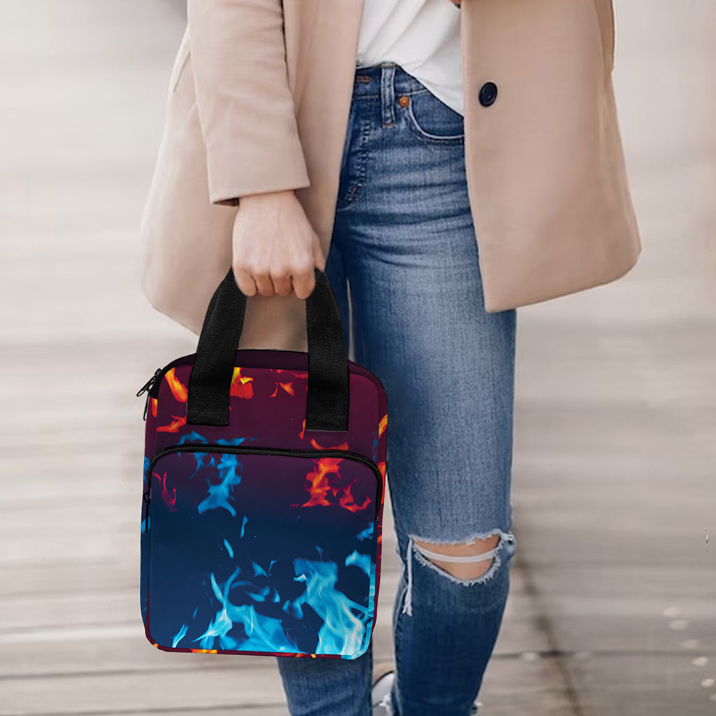 Red And Blue Fire Print Bible Tote Bag